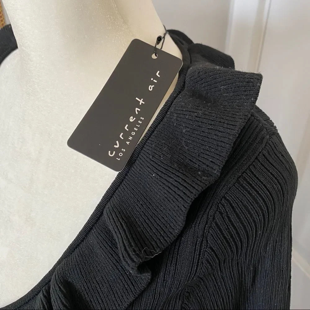 NWT Current Air Ribbed Ruffle V-Neck Sweater - Picture 8 of 12
